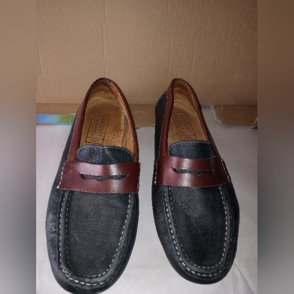 Mercant Fiorentini Green Brown Leather Driving Loafer